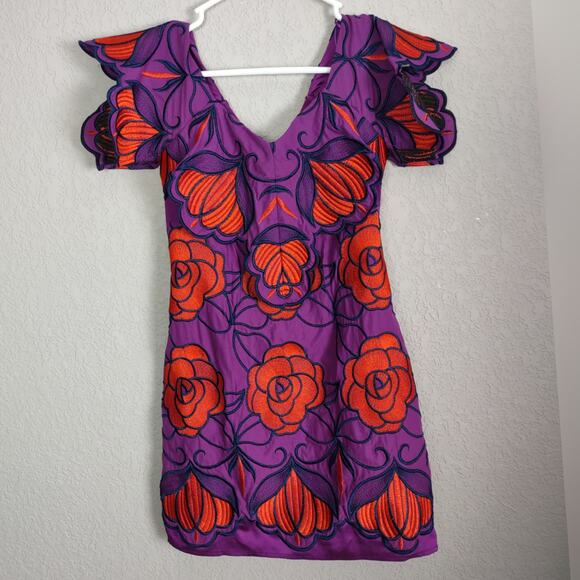 Alice McCall Ms Rose Embroidered Floral Mini Dress Size 0 with alterations - Picture 8 of 14